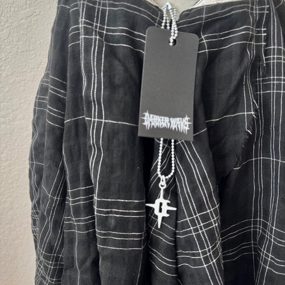 NWT Darker Wavs Dolls Kill Distortion Plaid Midi Dress Buckle Straps Size M - Picture 5 of 10